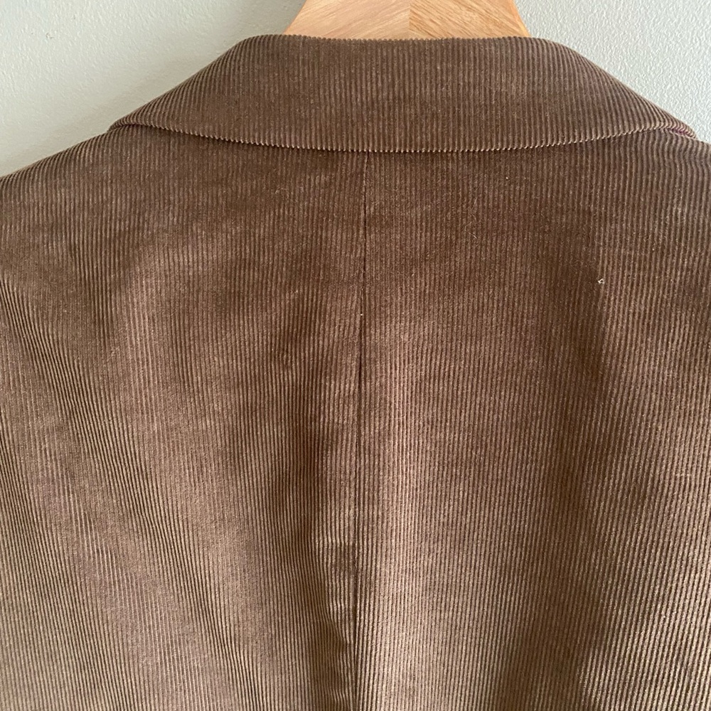 US Polo Assn Blazer Mens 50R Brown Corduroy Sport Coat 2 Button Plaid Pockets - Picture 10 of 13